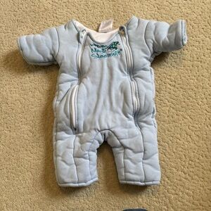 Baby Merlin's Magic Sleepsuit Small 3-6 Months Sleep Sack Swaddle Suit Blue